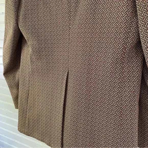 Vintage Curlee Blazer Fitted Jacket Men’s Suit Coat Houndstooth Tweed Academia - Picture 8 of 16
